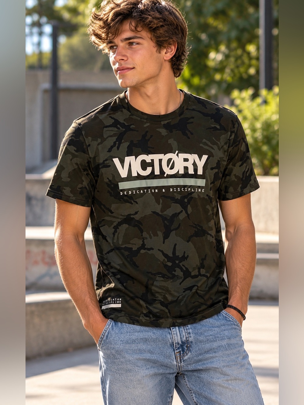 Old Navy Victory Camo Short-Sleeve Tee - Black/Olive